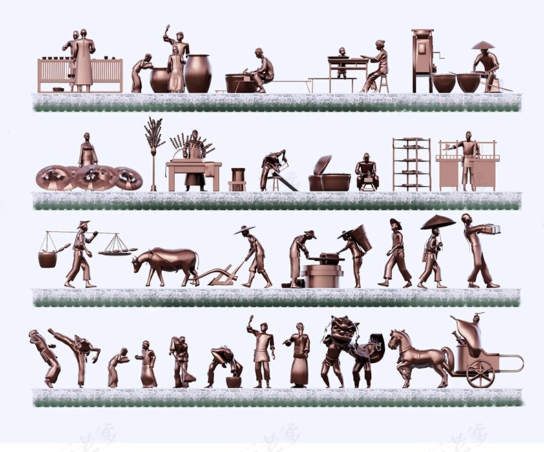 图片[20]-古代人物铸铜铜人雕塑新中式民俗商业街步行街广场草图大师SU模型-大怪兽分享