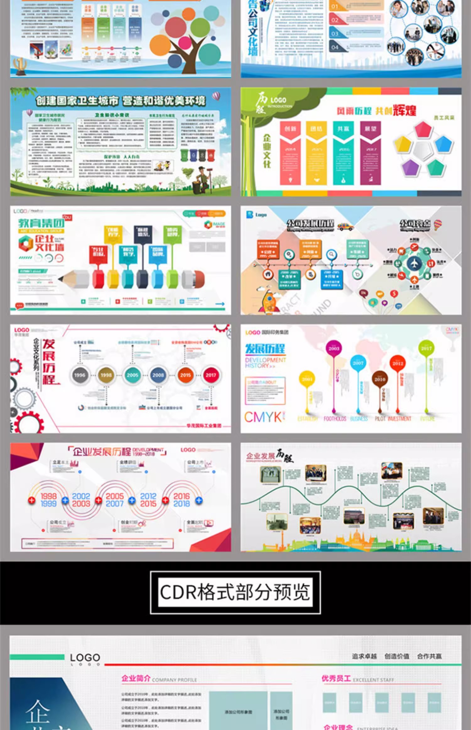图片[19]-企业公司文化墙发展史背景墙宣传栏展示区设计模板PSD/AI/CDR素材-大怪兽分享
