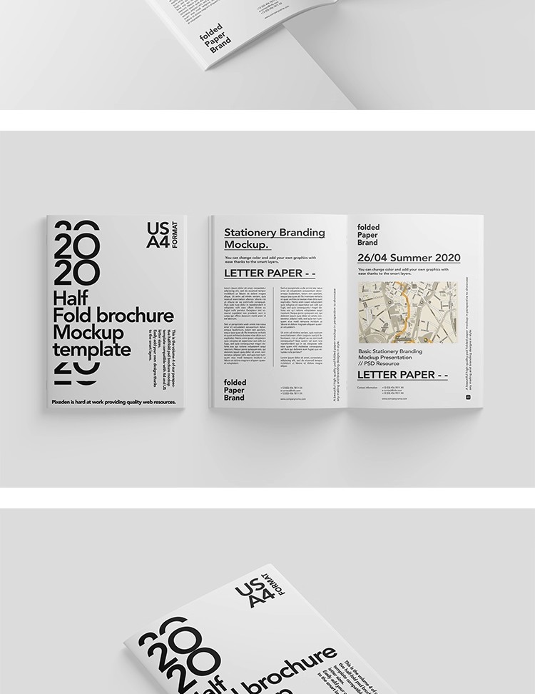 图片[3]-A4骑马钉产品宣传画册书籍杂志手册内页展示贴图样机PSD设计素材-大怪兽分享