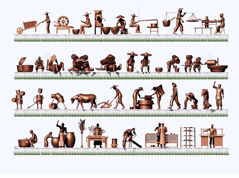 图片[22]-古代人物铸铜铜人雕塑新中式民俗商业街步行街广场草图大师SU模型-大怪兽分享