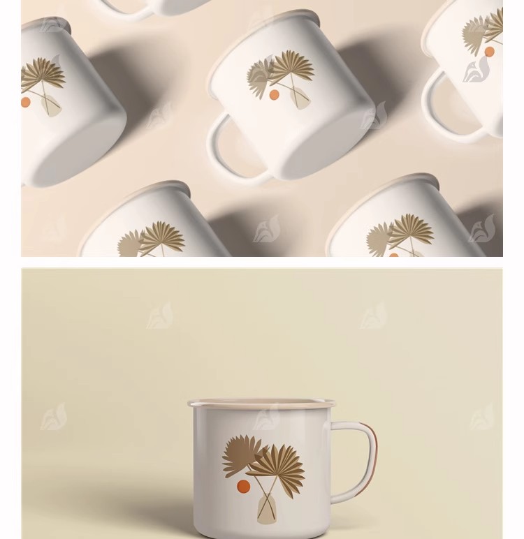 图片[8]-复古搪瓷杯不锈钢杯子马克杯茶缸VI提案文创样机PSD设计素材模板-大怪兽分享