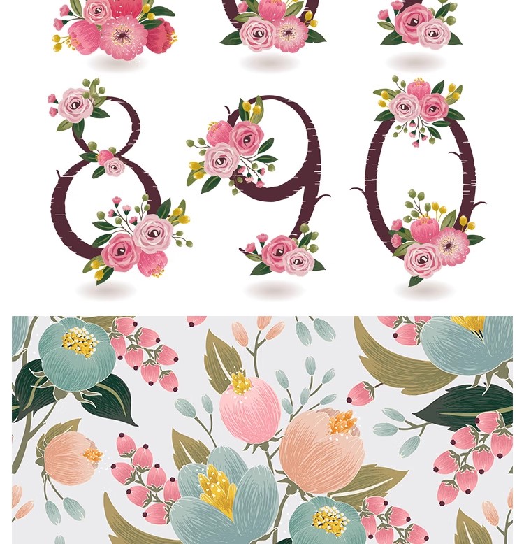 图片[9]-森系唯美手绘矢量花卉花草背景图案装饰边框插画贺卡片设计素材图-大怪兽分享