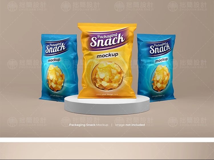 图片[3]-小零食膨化食品薯片真空包装袋效果展示贴图样机PSD设计素材模板-大怪兽分享