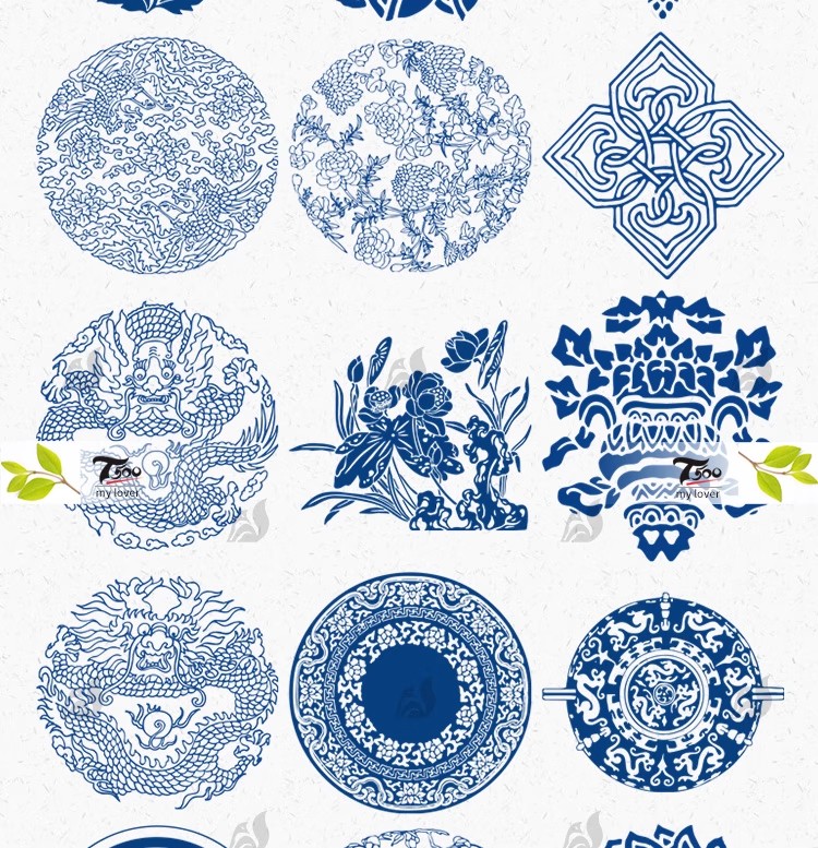 图片[10]-中式中国风传统青花瓷纹样花卉镂空剪纸设计图案AI/png免扣素材-大怪兽分享