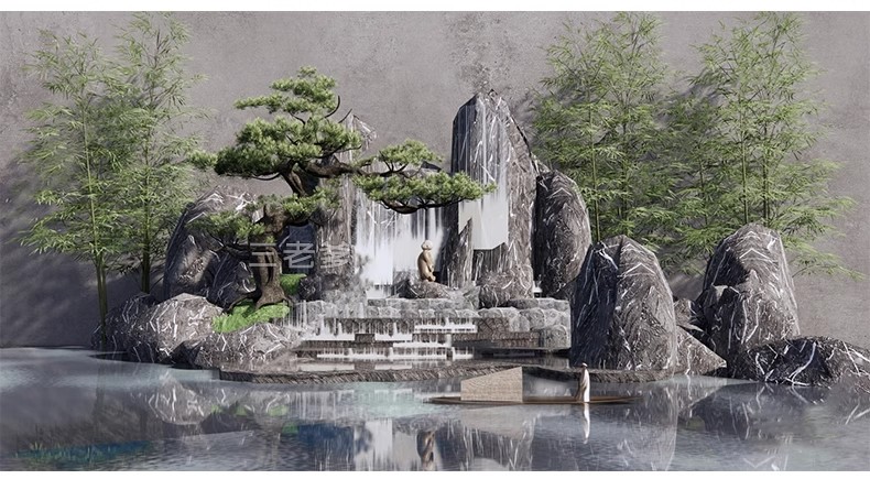 图片[25]-SU新中式禅意日式园艺小品庭院园林植物景观草图大师景观小品模型-大怪兽分享