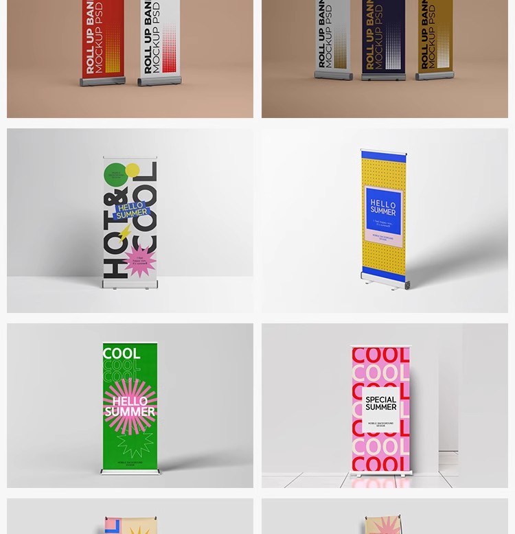 图片[13]-高品质易拉宝x展架形象展示摆放场景模型智能贴图样机PSD素材模板-大怪兽分享