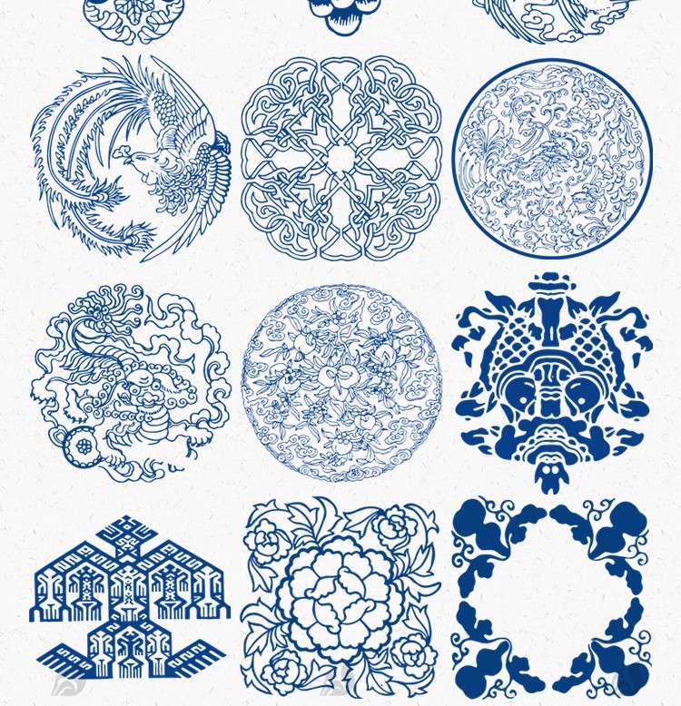 图片[13]-中式中国风传统青花瓷纹样花卉镂空剪纸设计图案AI/png免扣素材-大怪兽分享