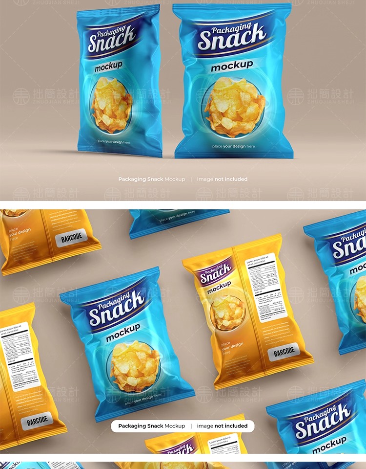 图片[7]-小零食膨化食品薯片真空包装袋效果展示贴图样机PSD设计素材模板-大怪兽分享