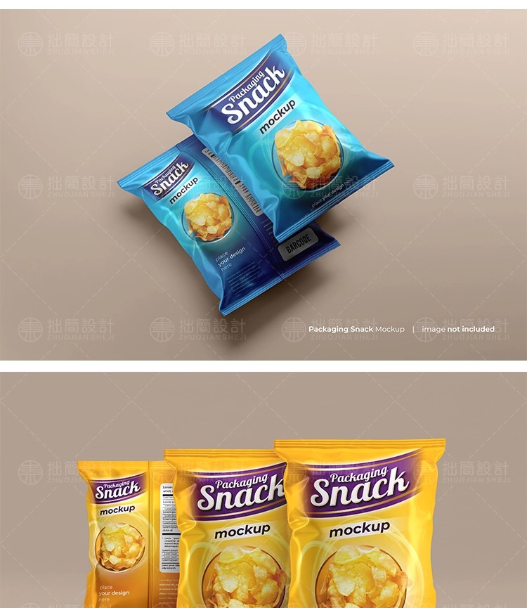 图片[9]-小零食膨化食品薯片真空包装袋效果展示贴图样机PSD设计素材模板-大怪兽分享