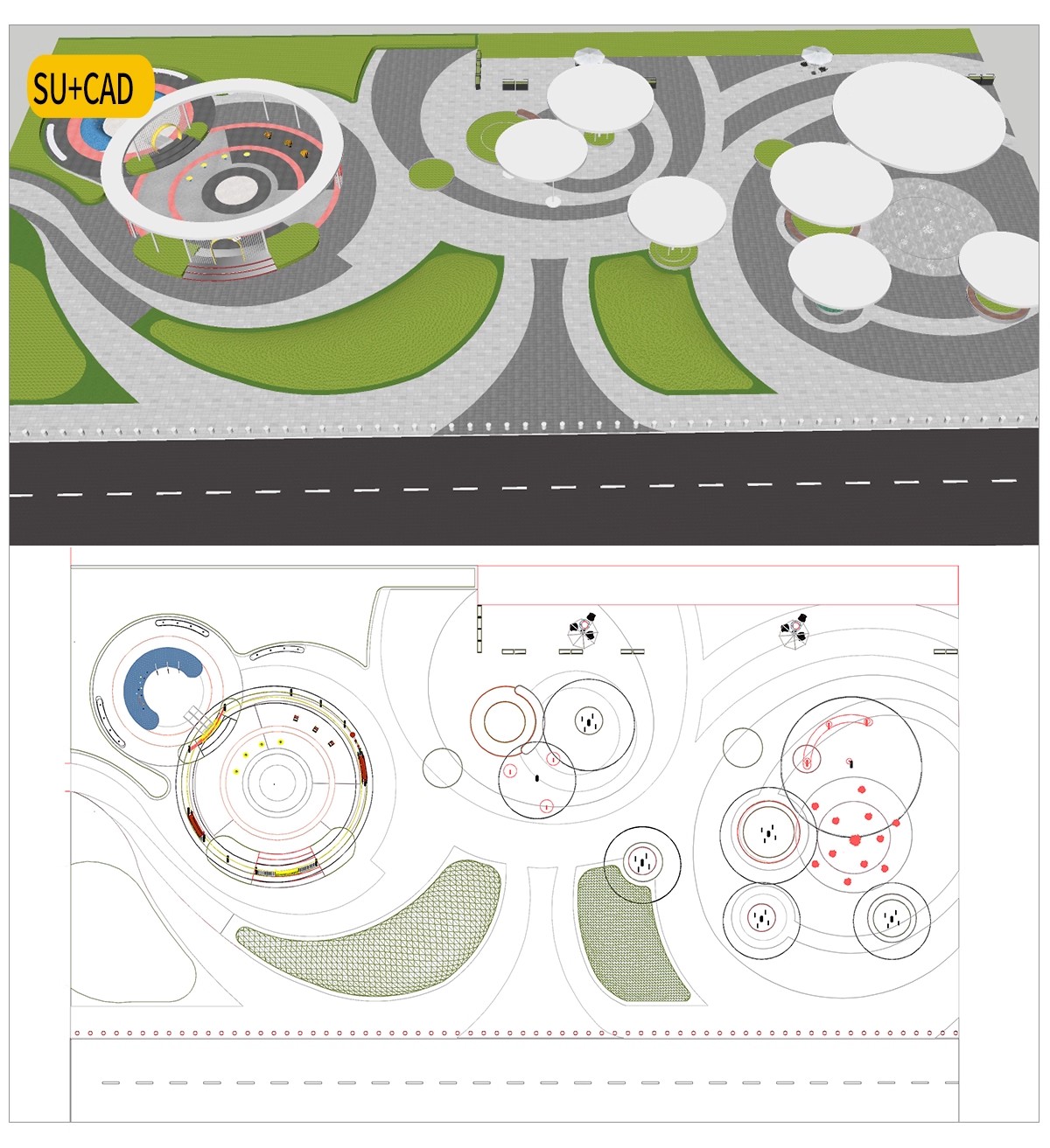 图片[29]-城市广场公园景观园林设计SU模型配套PSD展板ps成品方案作品CAD-大怪兽分享