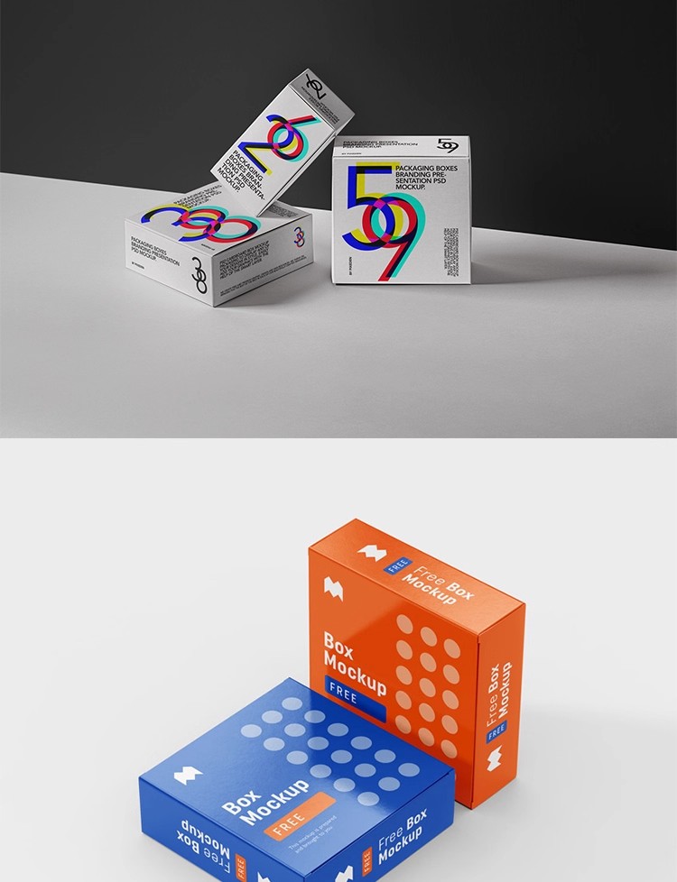 图片[12]-正方形长方矩形产品包装纸盒礼盒VI展示贴图样机PSD设计素材模型-大怪兽分享