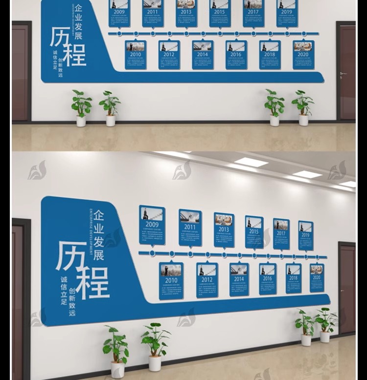 图片[17]-企业公司文化墙装修展板口号标语历史进程ai矢量模板设计素材-大怪兽分享