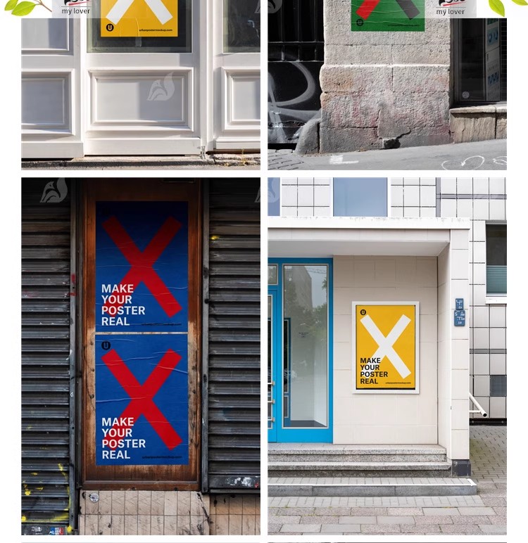 图片[19]-真实场景街户外广告牌城市建筑褶皱胶合海报样机PSD智能贴图模板-大怪兽分享