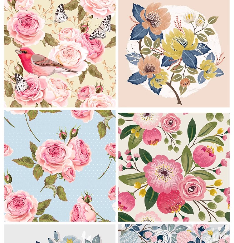 图片[20]-森系唯美手绘矢量花卉花草背景图案装饰边框插画贺卡片设计素材图-大怪兽分享