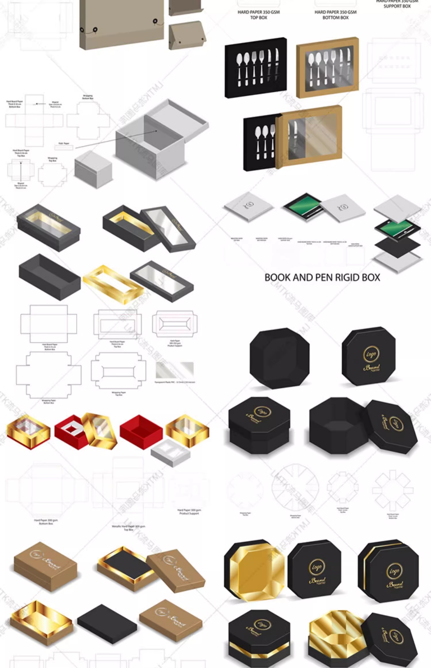 图片[22]-产品包装盒礼品盒天地盖抽屉式礼盒纸箱展开图刀模AI矢量设计素材-大怪兽分享
