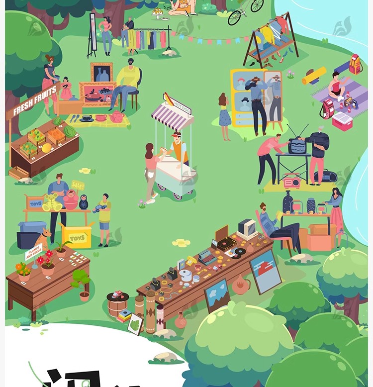 图片[21]-创意儿童跳蚤市场义卖市集公益插画海报促销宣传活动PSD/AI素材-大怪兽分享
