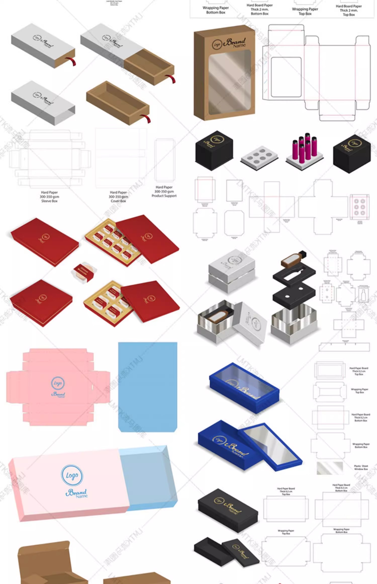 图片[30]-产品包装盒礼品盒天地盖抽屉式礼盒纸箱展开图刀模AI矢量设计素材-大怪兽分享