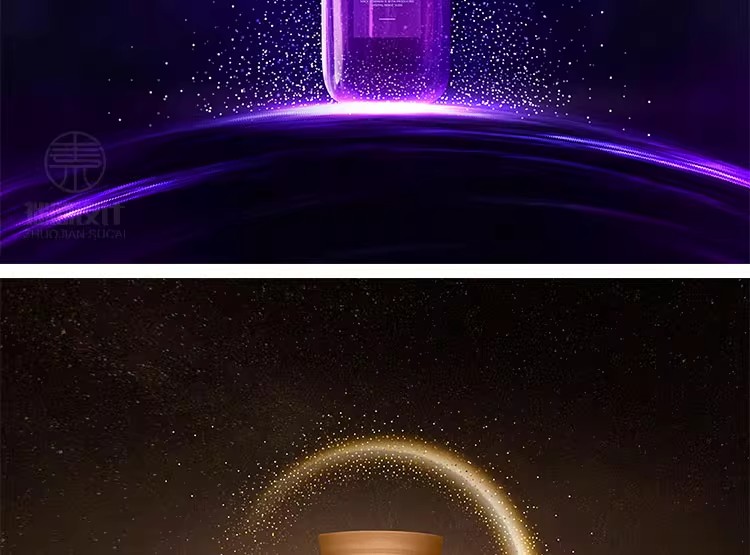 图片[5]-高档美容护肤品化妆品金色梦幻星空背景灯箱海报PSD设计素材模板-大怪兽分享