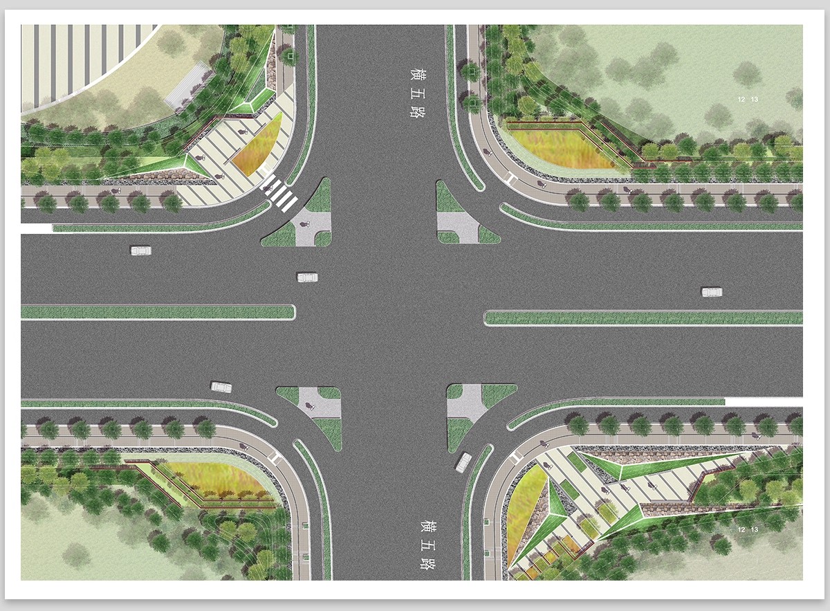图片[5]-城市道路车行线PS素材效果图斑马线psd公路沥青路面划线无缝贴图-大怪兽分享