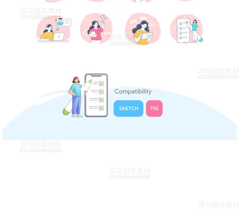 图片[11]-手绘卡通人物学校工作生活教育环保漫画插图FIG、SKETCH设计素材-大怪兽分享