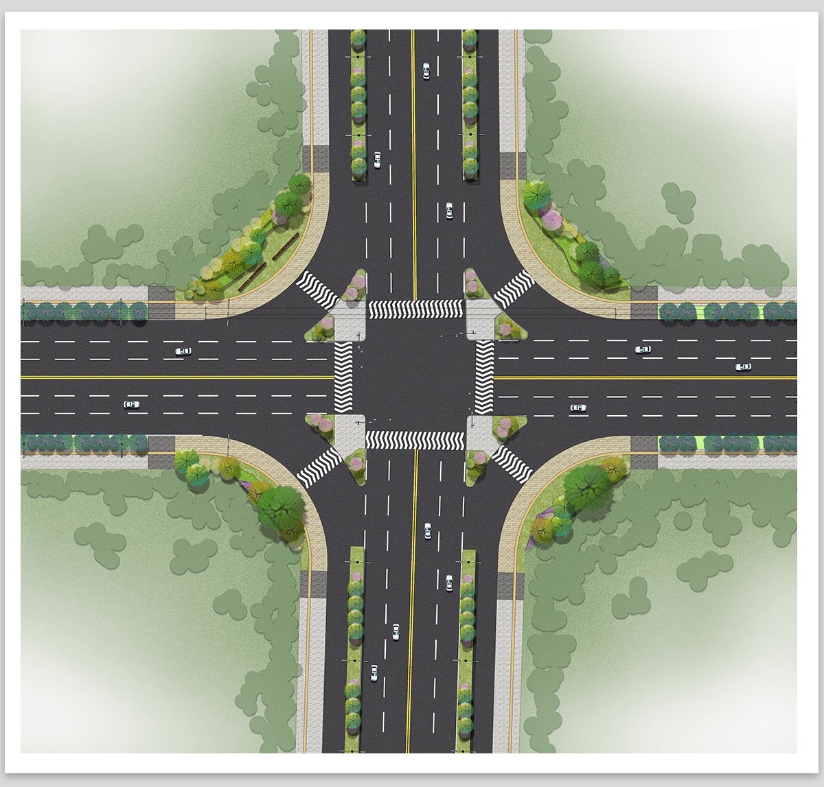 图片[12]-城市道路车行线PS素材效果图斑马线psd公路沥青路面划线无缝贴图-大怪兽分享
