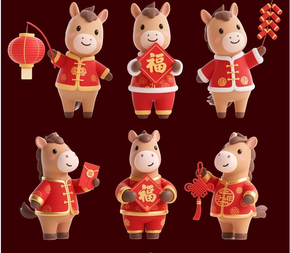 图片[5]-2026马年卡通形象3D新年IP春节主题角色元素PSD设计素材源文件-大怪兽分享