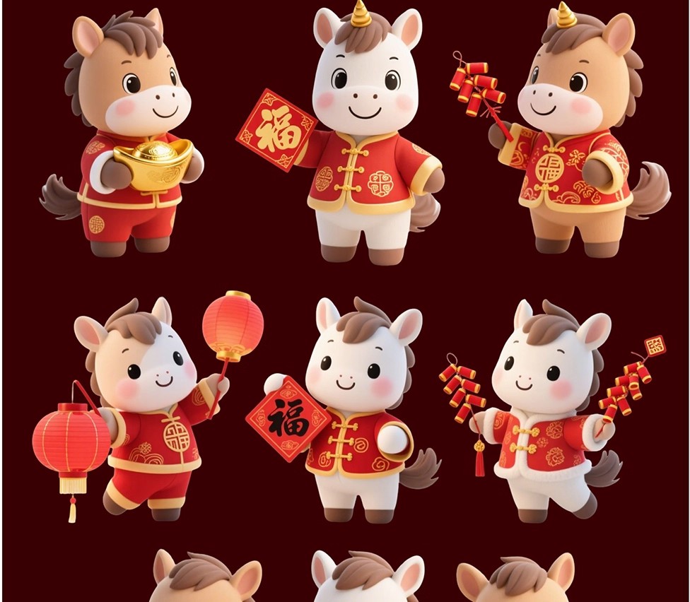 图片[6]-2026马年卡通形象3D新年IP春节主题角色元素PSD设计素材源文件-大怪兽分享
