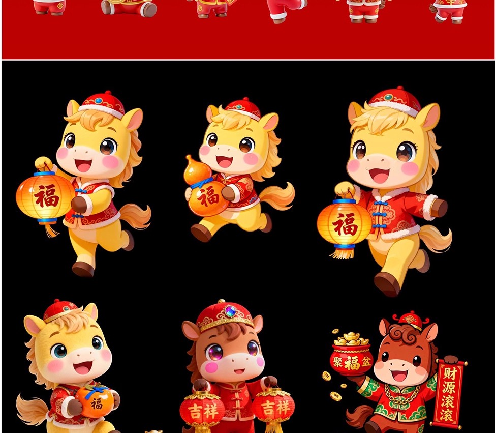 图片[11]-2026马年卡通形象3D新年IP春节主题角色元素PSD设计素材源文件-大怪兽分享