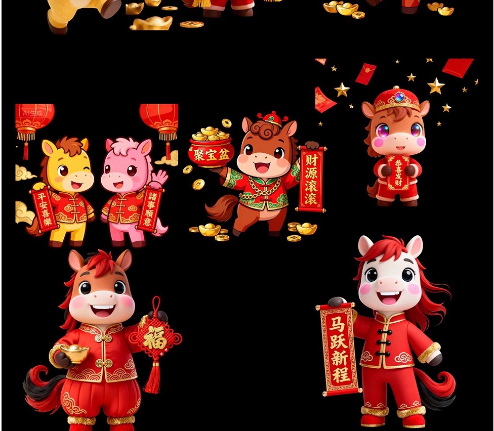 图片[12]-2026马年卡通形象3D新年IP春节主题角色元素PSD设计素材源文件-大怪兽分享