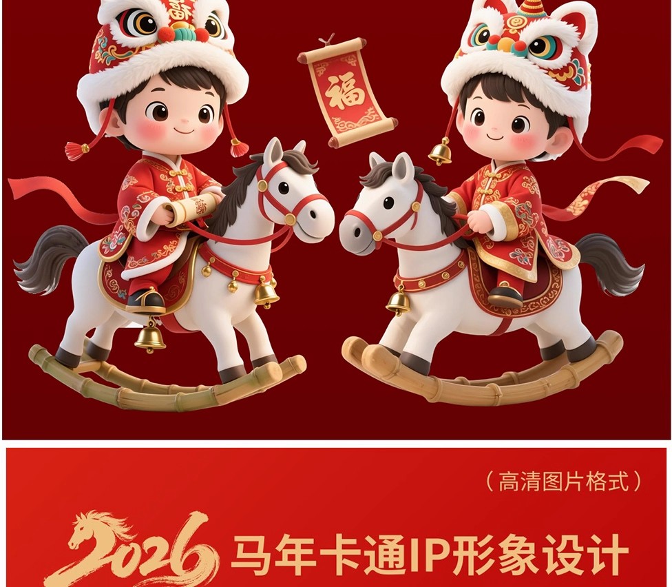 图片[16]-2026马年卡通形象3D新年IP春节主题角色元素PSD设计素材源文件-大怪兽分享
