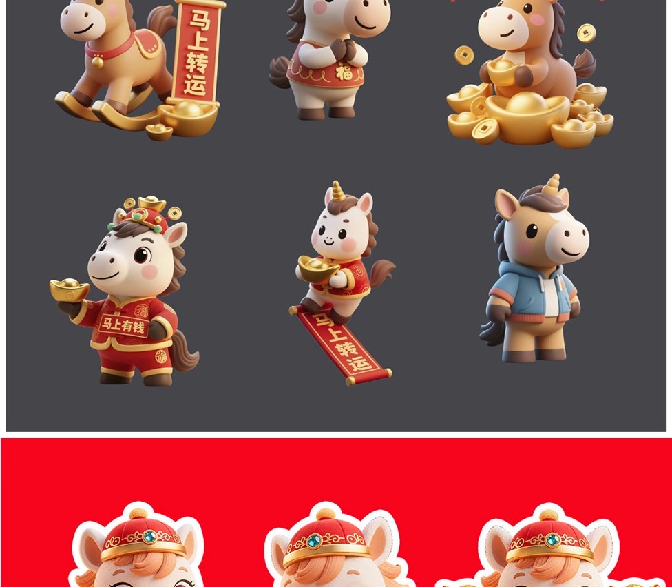 图片[24]-2026马年卡通形象3D新年IP春节主题角色元素PSD设计素材源文件-大怪兽分享