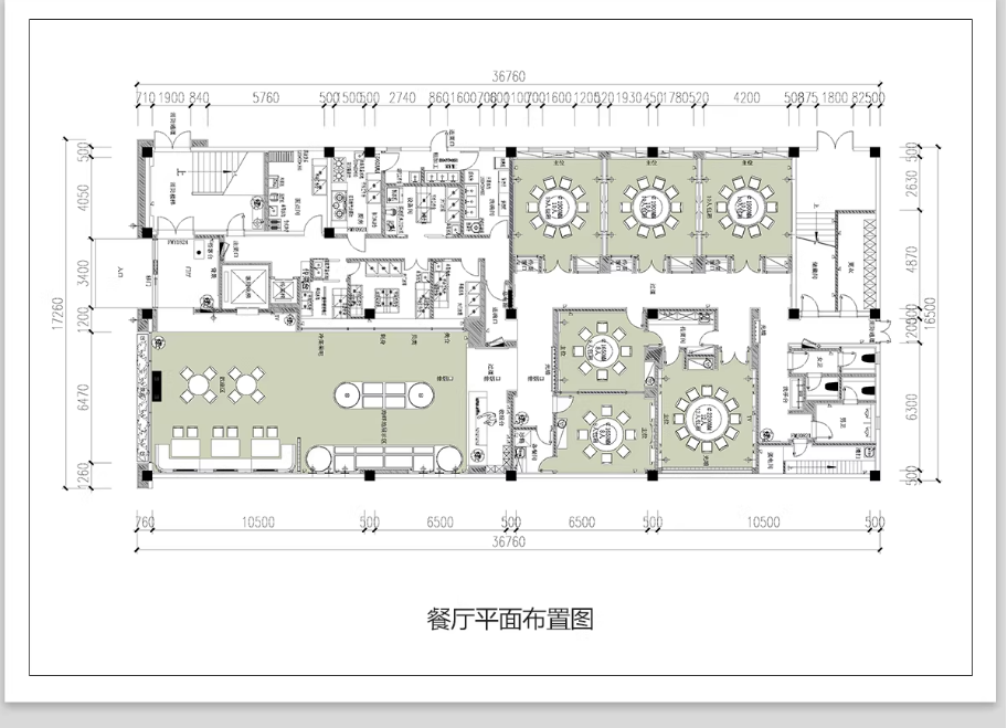 餐饮空间CAD施工图纸 3D模型效果图平面布局中式茶餐厅快餐饭店su-大怪兽分享