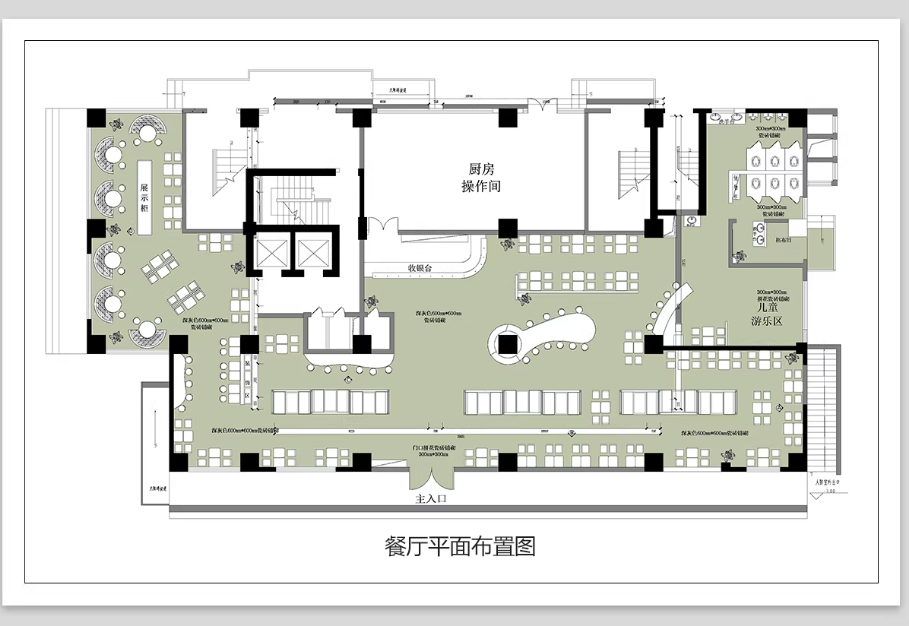 餐饮空间CAD施工图纸 3D模型效果图平面布局中式茶餐厅快餐饭店su-大怪兽分享