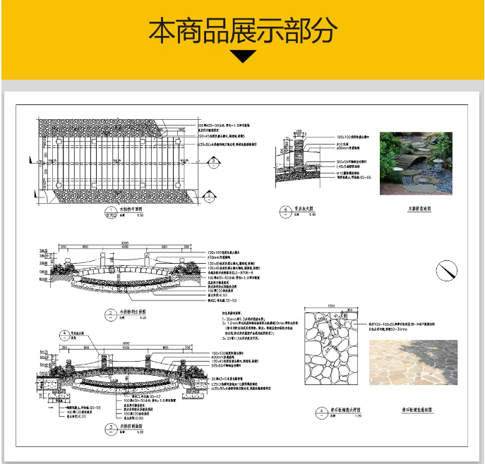 图片[3]-旱溪CAD施工图生态雨水花园植草沟景观给排水做法详图节点大样图-大怪兽分享