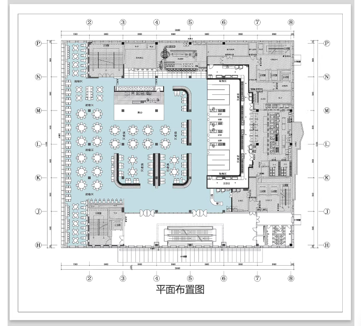 图片[4]-学生职工餐厅CAD施工图纸 学校大学食堂建筑设计布置平面图效果图-大怪兽分享