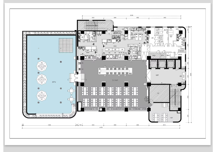 图片[7]-学生职工餐厅CAD施工图纸 学校大学食堂建筑设计布置平面图效果图-大怪兽分享