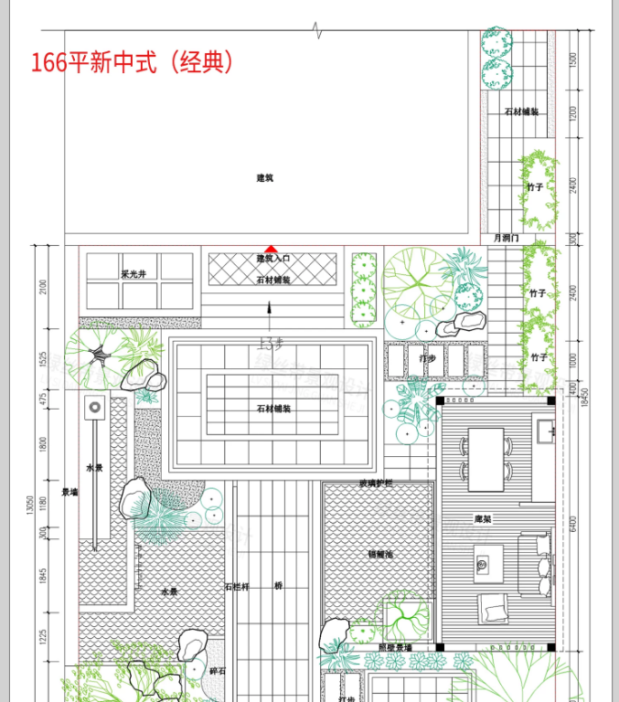 图片[5]-新中式现代庭院民宿庭院院子露台 私家花园设计平面方案CAD平面图-大怪兽分享