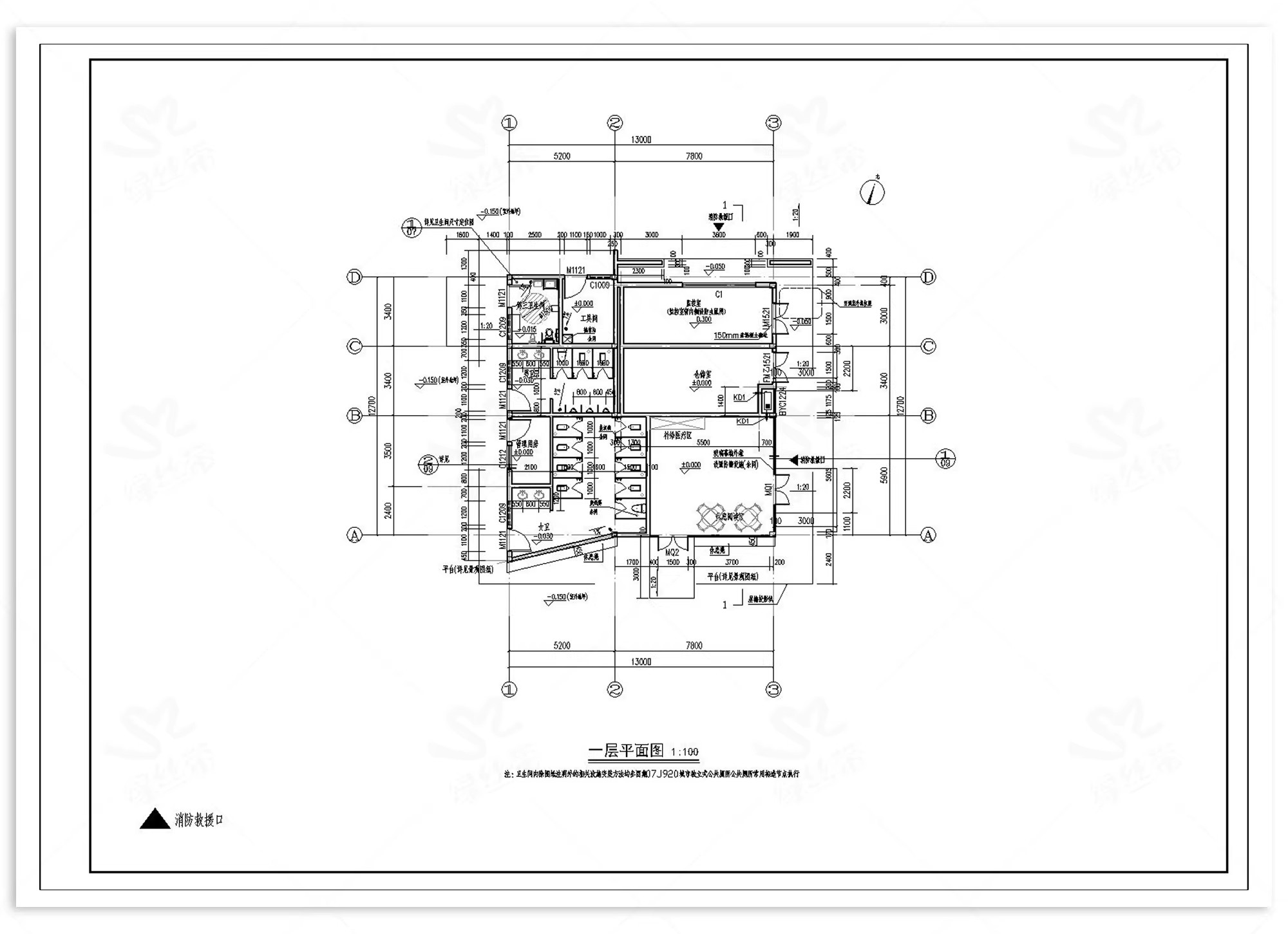 图片[3]-驿站乡村服务站建筑施工整套立面图剖面图大样图cad施工图详图-大怪兽分享