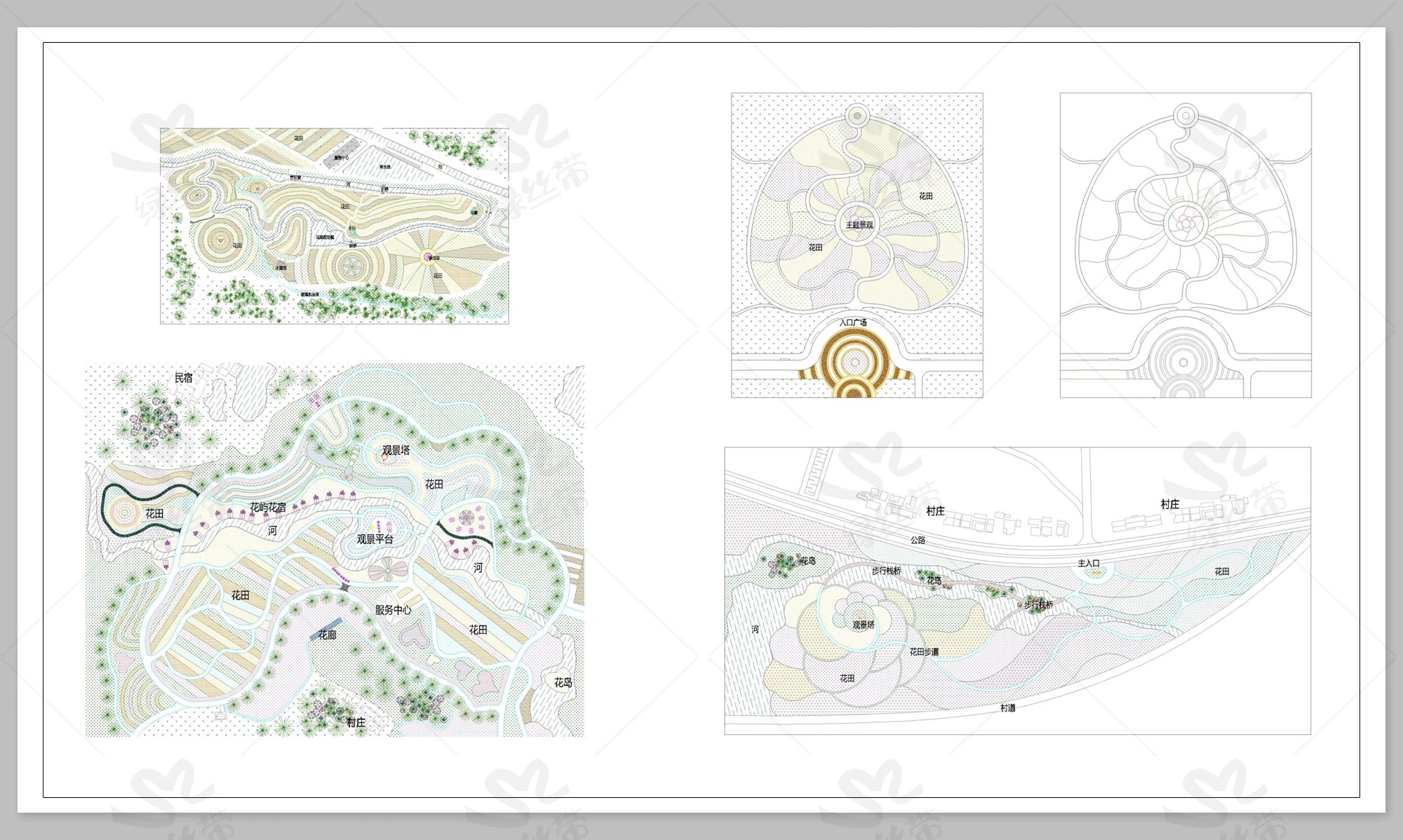 图片[3]-乡村农业园花田花海农庄田园农旅果园 农场CAD方案设计平面图平面-大怪兽分享