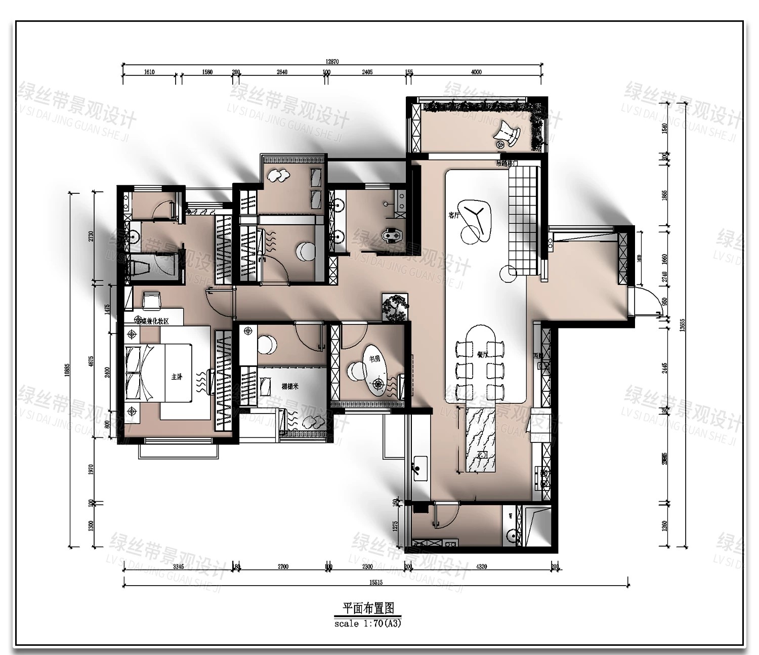 图片[3]-室内家装现代轻奢简约风装修设计整体空间布局效果图CAD施工图-大怪兽分享