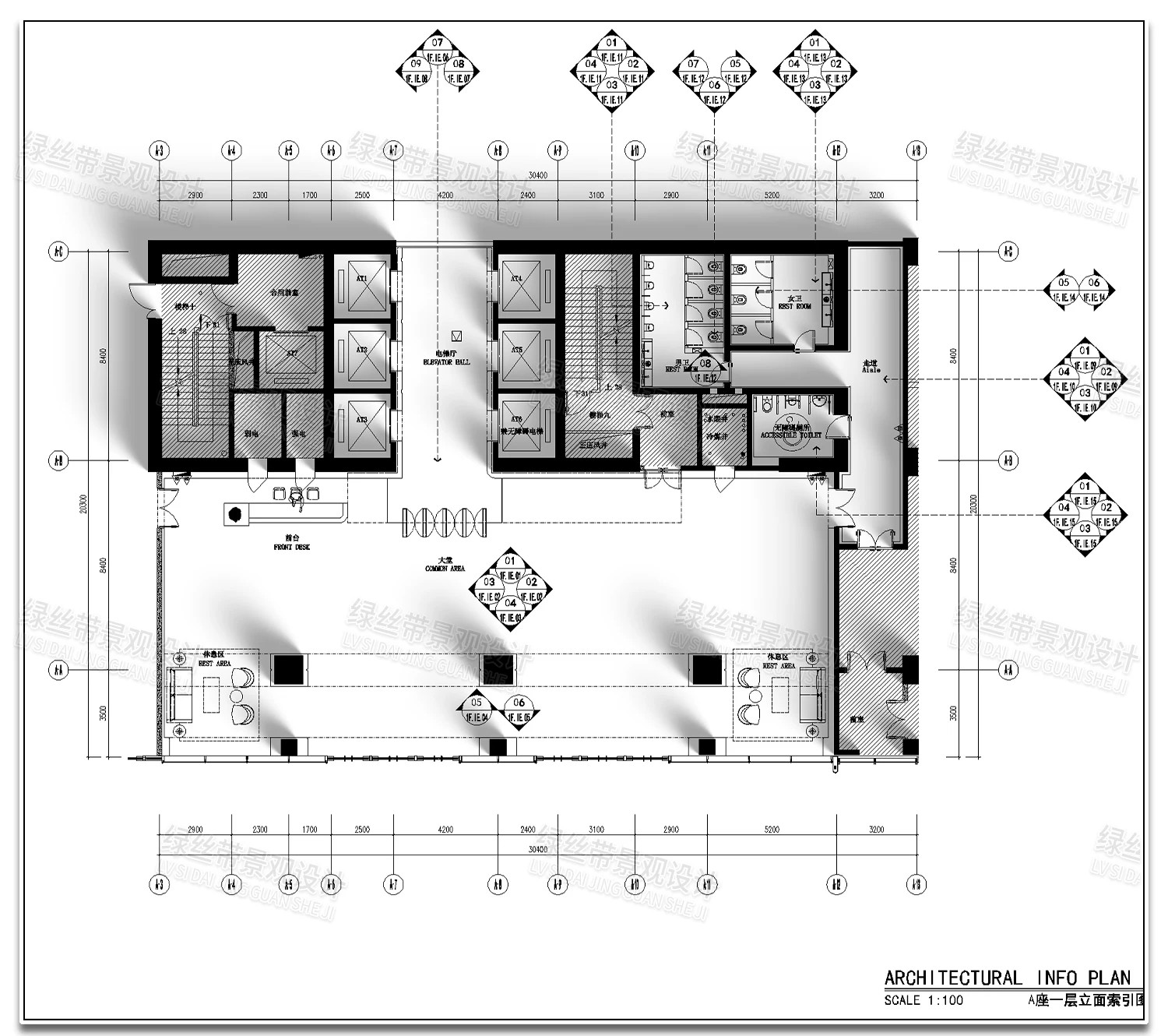 图片[3]-大厅大堂办公写字楼酒店室内装修设计接待台前台效果图CAD施工图-大怪兽分享