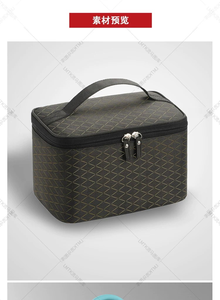 图片[2]-女士手提行动便携化妆包收纳包洗漱包vi智能贴图样机PSD素材模板-大怪兽分享