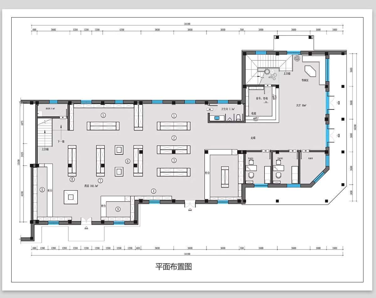 图片[3]-中医馆CAD施工图理平面布置图理疗馆装修设计效果图养生诊所布局-大怪兽分享