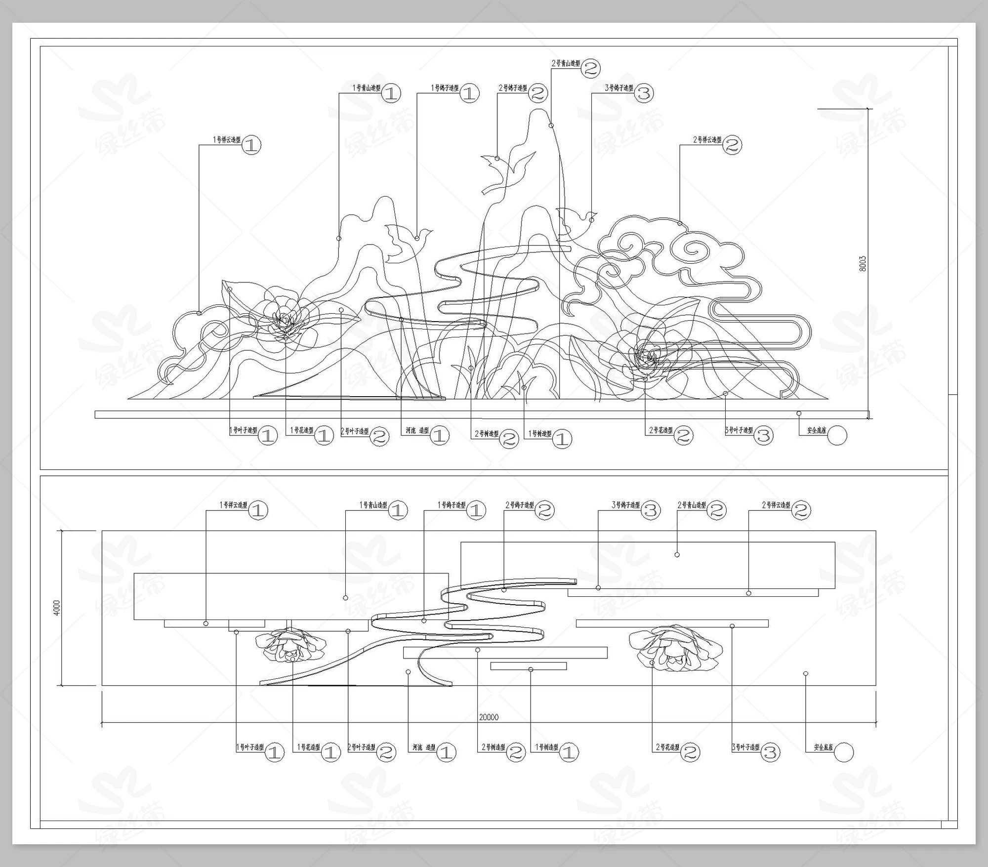 图片[4]-景观立体绿化植物雕塑国庆中秋节日节庆绿雕做法详图CAD施工图-大怪兽分享