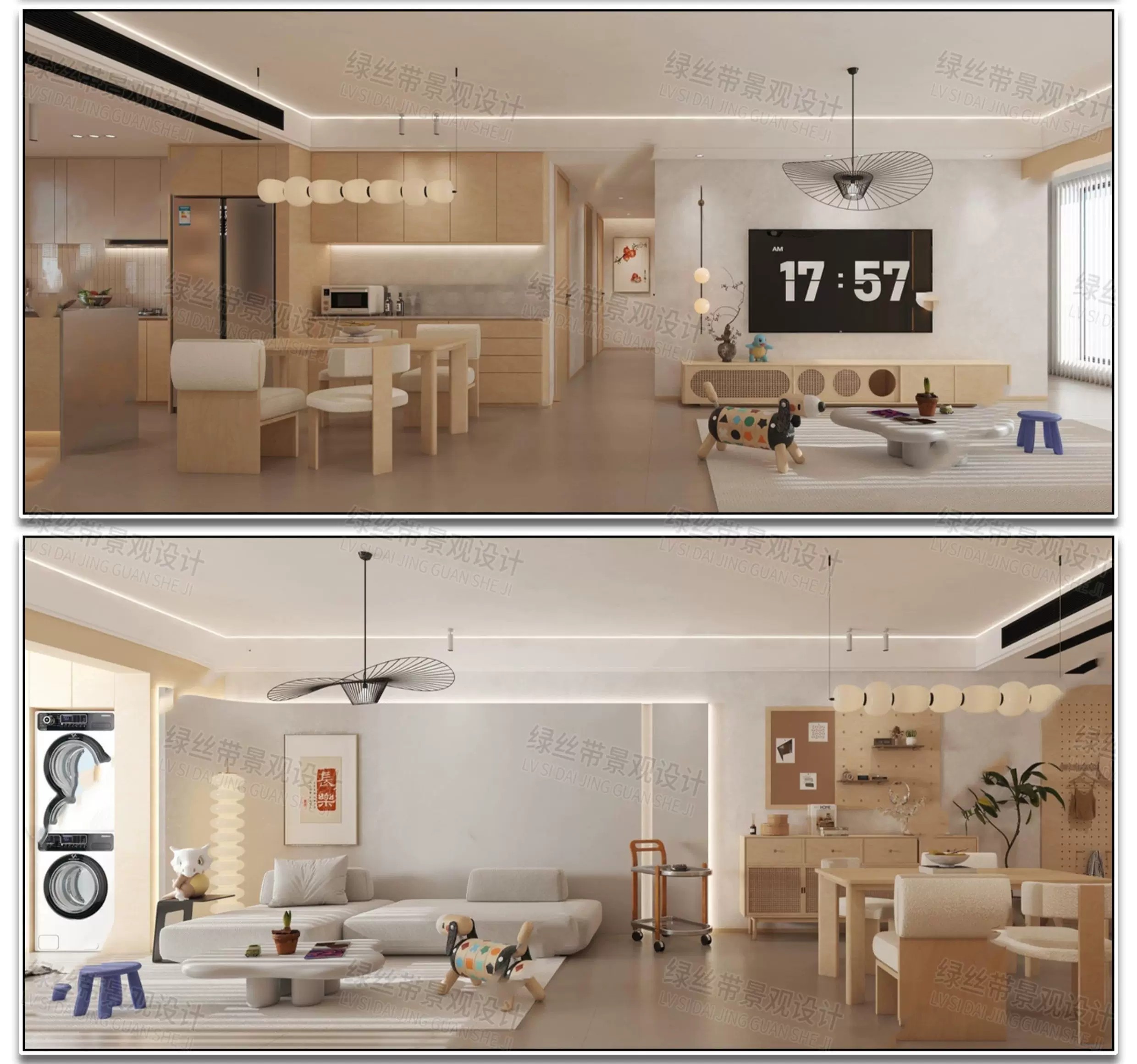 图片[4]-室内家装现代轻奢简约风装修设计整体空间布局效果图CAD施工图-大怪兽分享