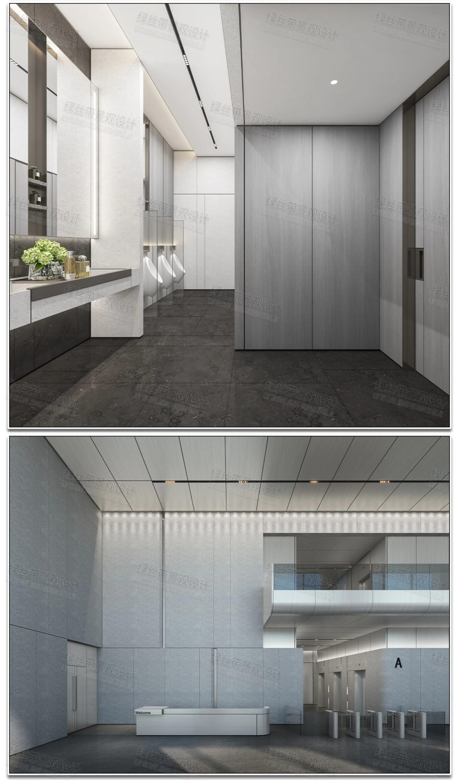 图片[4]-大厅大堂办公写字楼酒店室内装修设计接待台前台效果图CAD施工图-大怪兽分享