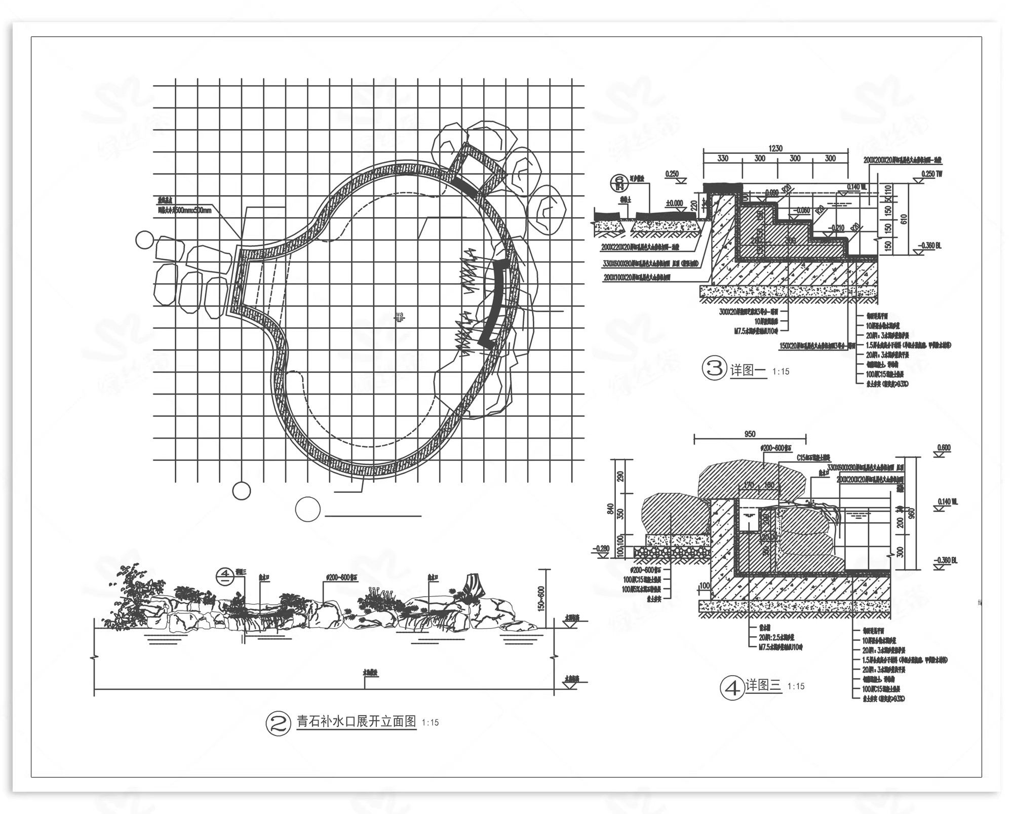 图片[5]-温泉泡池景区民宿度假村东南亚浴场日式剖面图做法详图CAD施工图-大怪兽分享