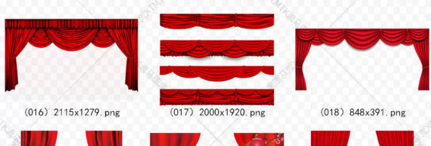 图片[4]-红色喜庆舞台幕布窗帘丝带飘带节日海报背景促销背景PNG免扣素材-大怪兽分享