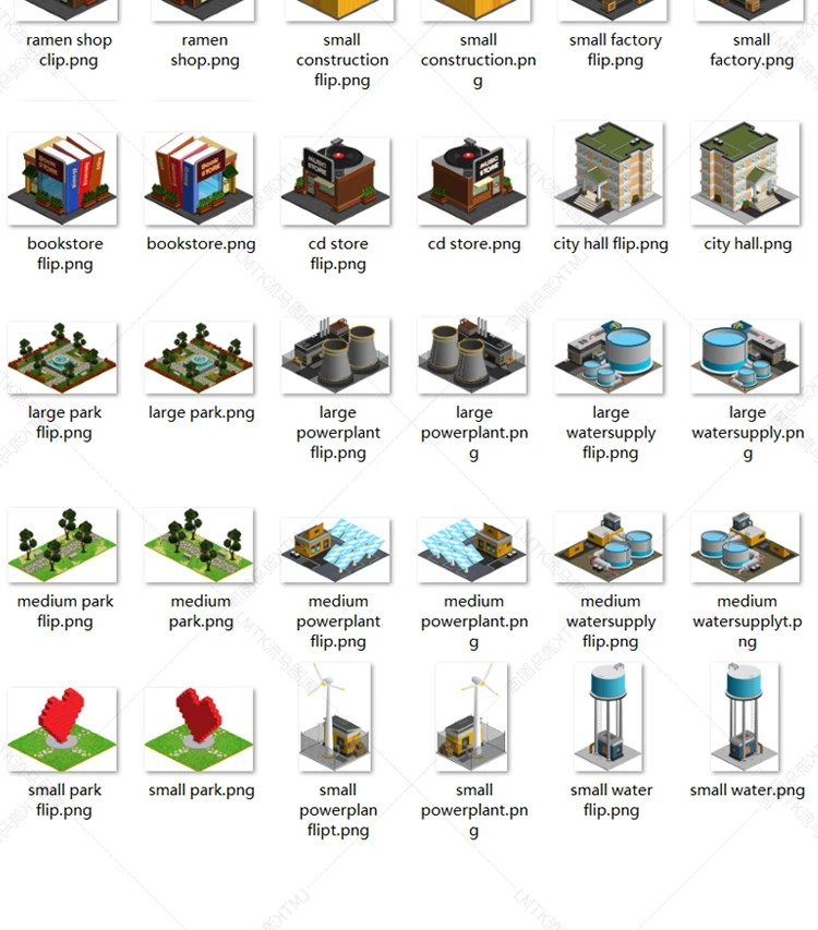 图片[5]-卡通2.5D等轴等距立体城市工厂餐馆建筑地图插画PSD设计素材集合-大怪兽分享