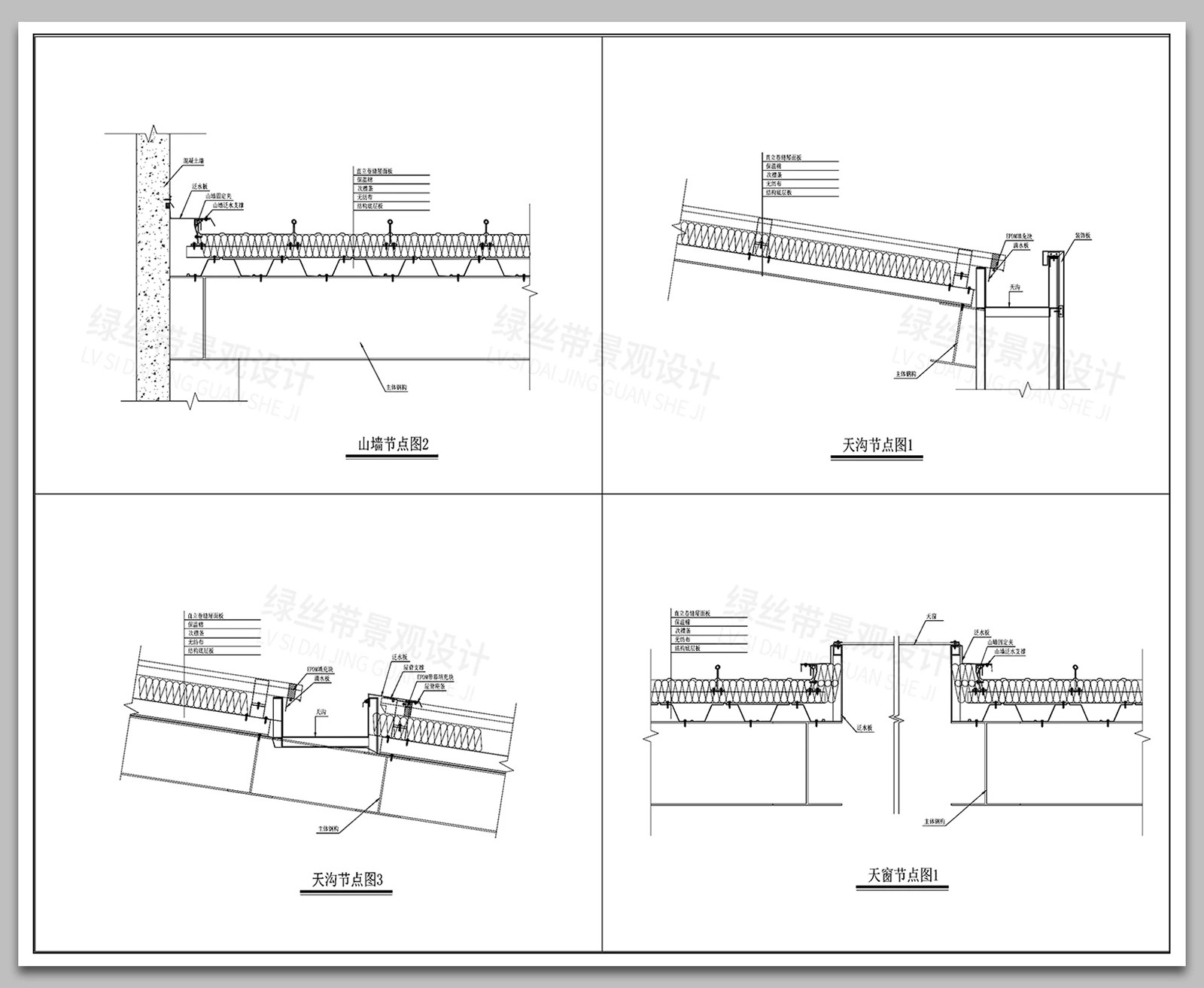 图片[5]-屋檐节点中式建筑金属屋面檐口屋脊天沟大样做法详图CAD施工图-大怪兽分享